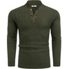 image:imageCOOFANDY Men Mock Neck Button Sweater Casual Knitted Sweaters Fashion Henley SweaterArmy Green