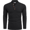 image:imageCOOFANDY Men Mock Neck Button Sweater Casual Knitted Sweaters Fashion Henley SweaterBlack