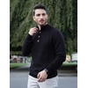 image:imageCOOFANDY Men Mock Neck Button Sweater Casual Knitted Sweaters Fashion Henley SweaterBlack