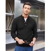 image:imageCOOFANDY Men Mock Neck Button Sweater Casual Knitted Sweaters Fashion Henley SweaterBlack