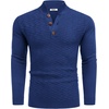 image:imageCOOFANDY Men Mock Neck Button Sweater Casual Knitted Sweaters Fashion Henley SweaterBlue