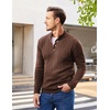 image:imageCOOFANDY Men Mock Neck Button Sweater Casual Knitted Sweaters Fashion Henley SweaterBrown