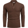 image:imageCOOFANDY Men Mock Neck Button Sweater Casual Knitted Sweaters Fashion Henley SweaterBrown