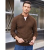 image:imageCOOFANDY Men Mock Neck Button Sweater Casual Knitted Sweaters Fashion Henley SweaterBrown