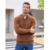 image:imageCOOFANDY Men Mock Neck Button Sweater Casual Knitted Sweaters Fashion Henley SweaterCaramel