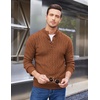 image:imageCOOFANDY Men Mock Neck Button Sweater Casual Knitted Sweaters Fashion Henley SweaterCaramel