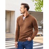 image:imageCOOFANDY Men Mock Neck Button Sweater Casual Knitted Sweaters Fashion Henley SweaterCaramel