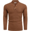 image:imageCOOFANDY Men Mock Neck Button Sweater Casual Knitted Sweaters Fashion Henley SweaterCaramel