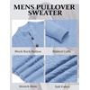 image:imageCOOFANDY Men Mock Neck Button Sweater Casual Knitted Sweaters Fashion Henley SweaterClear Blue