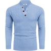 image:imageCOOFANDY Men Mock Neck Button Sweater Casual Knitted Sweaters Fashion Henley SweaterClear Blue