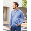 image:imageCOOFANDY Men Mock Neck Button Sweater Casual Knitted Sweaters Fashion Henley SweaterClear Blue