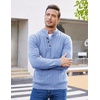 image:imageCOOFANDY Men Mock Neck Button Sweater Casual Knitted Sweaters Fashion Henley SweaterClear Blue