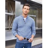 image:imageCOOFANDY Men Mock Neck Button Sweater Casual Knitted Sweaters Fashion Henley SweaterClear Blue