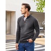 image:imageCOOFANDY Men Mock Neck Button Sweater Casual Knitted Sweaters Fashion Henley SweaterDark Gray