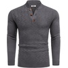 image:imageCOOFANDY Men Mock Neck Button Sweater Casual Knitted Sweaters Fashion Henley SweaterDark Gray