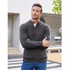 image:imageCOOFANDY Men Mock Neck Button Sweater Casual Knitted Sweaters Fashion Henley SweaterDark Gray