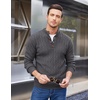 image:imageCOOFANDY Men Mock Neck Button Sweater Casual Knitted Sweaters Fashion Henley SweaterDark Gray