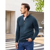 image:imageCOOFANDY Men Mock Neck Button Sweater Casual Knitted Sweaters Fashion Henley SweaterDeep Blue