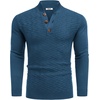 image:imageCOOFANDY Men Mock Neck Button Sweater Casual Knitted Sweaters Fashion Henley SweaterDeep Blue