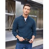 image:imageCOOFANDY Men Mock Neck Button Sweater Casual Knitted Sweaters Fashion Henley SweaterDeep Blue