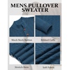 image:imageCOOFANDY Men Mock Neck Button Sweater Casual Knitted Sweaters Fashion Henley SweaterDeep Blue