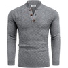 image:imageCOOFANDY Men Mock Neck Button Sweater Casual Knitted Sweaters Fashion Henley SweaterGray