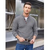 image:imageCOOFANDY Men Mock Neck Button Sweater Casual Knitted Sweaters Fashion Henley SweaterGray