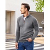 image:imageCOOFANDY Men Mock Neck Button Sweater Casual Knitted Sweaters Fashion Henley SweaterGray