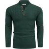 image:imageCOOFANDY Men Mock Neck Button Sweater Casual Knitted Sweaters Fashion Henley SweaterGreen