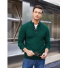 image:imageCOOFANDY Men Mock Neck Button Sweater Casual Knitted Sweaters Fashion Henley SweaterGreen