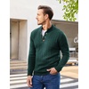 image:imageCOOFANDY Men Mock Neck Button Sweater Casual Knitted Sweaters Fashion Henley SweaterGreen
