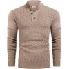 image:imageCOOFANDY Men Mock Neck Button Sweater Casual Knitted Sweaters Fashion Henley SweaterKhaki