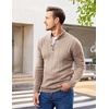 image:imageCOOFANDY Men Mock Neck Button Sweater Casual Knitted Sweaters Fashion Henley SweaterKhaki