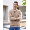 image:imageCOOFANDY Men Mock Neck Button Sweater Casual Knitted Sweaters Fashion Henley SweaterKhaki