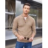 image:imageCOOFANDY Men Mock Neck Button Sweater Casual Knitted Sweaters Fashion Henley SweaterKhaki