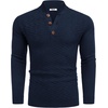 image:imageCOOFANDY Men Mock Neck Button Sweater Casual Knitted Sweaters Fashion Henley SweaterNavy Blue