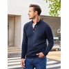 image:imageCOOFANDY Men Mock Neck Button Sweater Casual Knitted Sweaters Fashion Henley SweaterNavy Blue