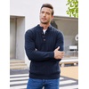 image:imageCOOFANDY Men Mock Neck Button Sweater Casual Knitted Sweaters Fashion Henley SweaterNavy Blue