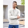 image:imageCOOFANDY Men Mock Neck Button Sweater Casual Knitted Sweaters Fashion Henley SweaterWhite