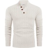 image:imageCOOFANDY Men Mock Neck Button Sweater Casual Knitted Sweaters Fashion Henley SweaterWhite