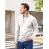 image:imageCOOFANDY Men Mock Neck Button Sweater Casual Knitted Sweaters Fashion Henley SweaterWhite