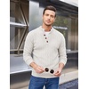 image:imageCOOFANDY Men Mock Neck Button Sweater Casual Knitted Sweaters Fashion Henley SweaterWhite