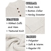 image:imageCOOFANDY Men Mock Neck Button Sweater Casual Knitted Sweaters Fashion Henley SweaterWhite