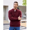 image:imageCOOFANDY Men Mock Neck Button Sweater Casual Knitted Sweaters Fashion Henley SweaterWine Red