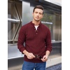image:imageCOOFANDY Men Mock Neck Button Sweater Casual Knitted Sweaters Fashion Henley SweaterWine Red