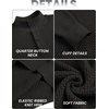 image:imageCOOFANDY Men Quarter Button Sweater Long Sleeve Henley Waffle Knit Pullover  3 Button Mock Neck Casual Dressy Slim Fit Fall Winter Tops Stand Collar Business Office Ribbed Cuffs Warm Cozy LayeringBlack