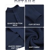 image:imageCOOFANDY Men Quarter Button Sweater Long Sleeve Henley Waffle Knit Pullover  3 Button Mock Neck Casual Dressy Slim Fit Fall Winter Tops Stand Collar Business Office Ribbed Cuffs Warm Cozy LayeringNavy Blue