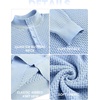 image:imageCOOFANDY Men Quarter Button Sweater Long Sleeve Henley Waffle Knit Pullover  3 Button Mock Neck Casual Dressy Slim Fit Fall Winter Tops Stand Collar Business Office Ribbed Cuffs Warm Cozy LayeringLight Blue