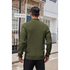 image:imageCOOFANDY Men Quarter Button Sweater Long Sleeve Henley Waffle Knit Pullover  3 Button Mock Neck Casual Dressy Slim Fit Fall Winter Tops Stand Collar Business Office Ribbed Cuffs Warm Cozy LayeringArmy Green