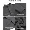 image:imageCOOFANDY Men Quarter Button Sweater Long Sleeve Henley Waffle Knit Pullover  3 Button Mock Neck Casual Dressy Slim Fit Fall Winter Tops Stand Collar Business Office Ribbed Cuffs Warm Cozy LayeringDark Grey